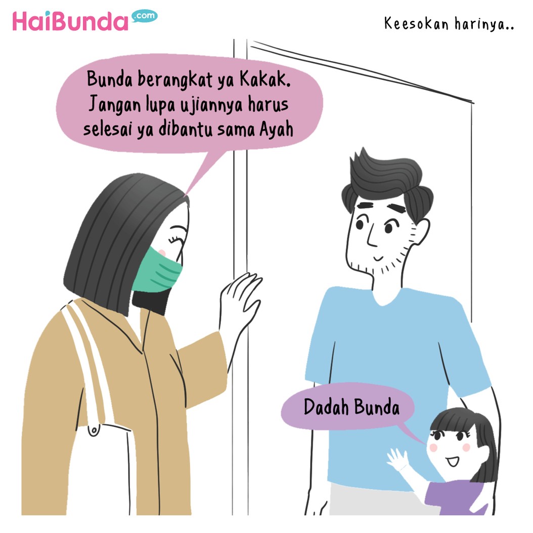 Bubun pusing si Kakak enggak disiplin ujian dari rumah.