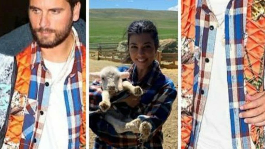 Kourtney Kardashian memakai kemeja mantan kekasihnya, Scott Disick.