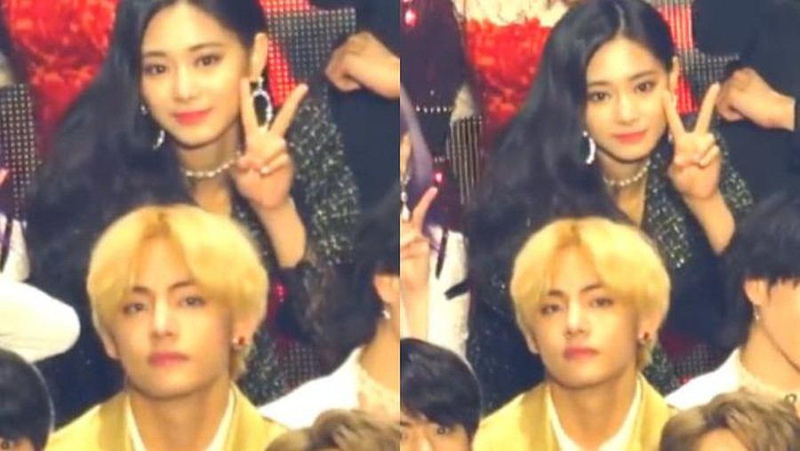 V BTS Foto Bareng Tzuyu TWICE, Netizen Korea Harapkan