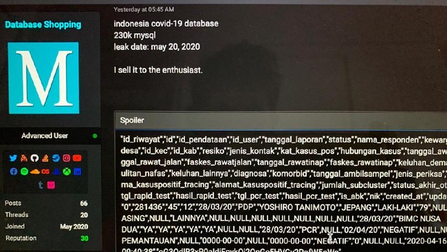 230 Ribu Data Pasien Covid-19 Indonesia Dijual di Forum Hacker