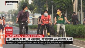 VIDEO: Keluar dari Jalur Khusus, Pesepeda Akan Ditilang