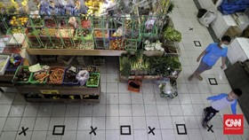 FOTO : Protokol Kesehatan Cegah Covid-19 Ala Pasar Santa