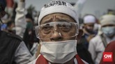 Demo Tolak RUU HIP Massa pengunjuk rasa tolak Rancangan Undang-Undang Haluan Ideologi Pancasila (RUU HIP) menggelar aksi demo di depan gerbang area kompleks MPR/DPR, Rabu, 24 Juni 2020. CNN Indonesia/Bisma Septalisma