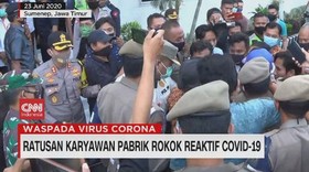 VIDEO: Ratusan Karyawan Pabrik Rokok Reaktif Covid-19