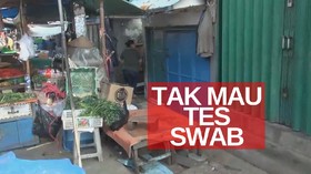 VIDEO: Tak Mau Swab Tes, Pedagang Kabur Tinggalkan Lapak