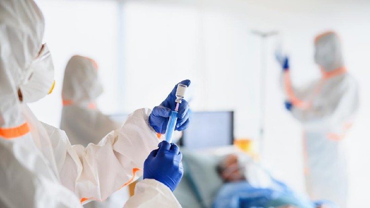 corona virus Doctors looking after infected patients in hospital, coronavirus concept.
