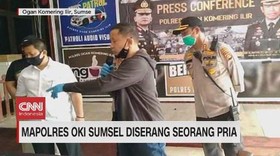VIDEO: Mapolres Oki Sumsel Diserang Seorang Pria