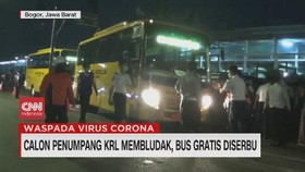 VIDEO: Calon Penumpang KRL Membludak, Bus Gratis Diserbu