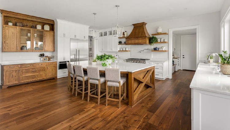 kitchen in newly constructed luxury home