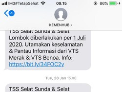 Kemenhub Sosialisasi TSS Selat Sunda & Lombok Melalui SMS Broadcast
