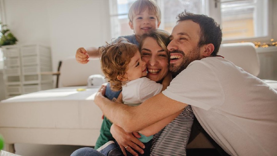Happy family at home