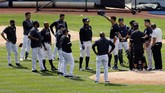 masahiro tanaka New York Yankees pitcher Masahiro Tanaka, right, is tended to by team medical personnel after being hit by a ball off the bat of Yankees Giancarlo Stanton during a baseball a workout at Yankee Stadium in New York, Saturday, July 4, 2020. (AP Photo/Adam Hunger)