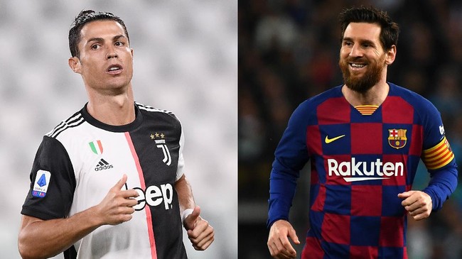 Foto combo cristiano ronaldo dan lionel messi. (AP/ AFP)