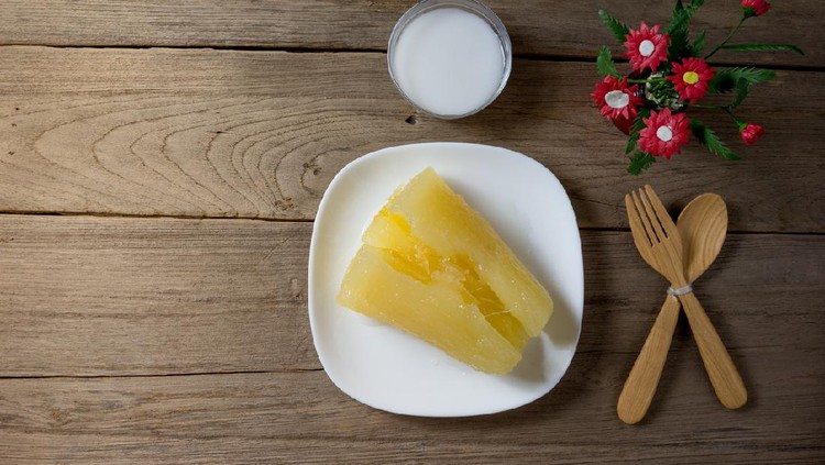 cassava or tapiopca in syrup,Thai Dessert.