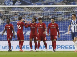 Liverpool Unggul 2-1 Atas Brighton di Babak Pertama