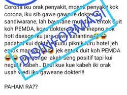 Heboh Postingan Corona Konspirasi Dokter-Pemda, Diskominfo Jepara: Hoax!
