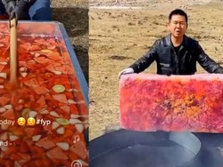 Wow! Lihat Aksi Chef TikTok Ini Bikin Es Loli Raksasa