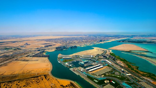 Aerial View of Yas Island Abu Dhabi
