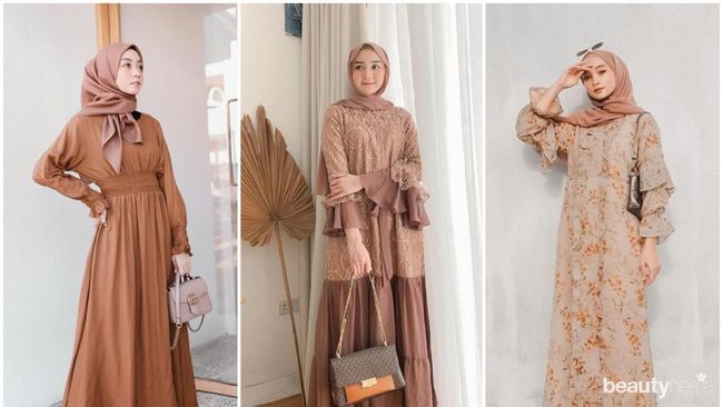 Tampil Lebih Elegan Intip 6 Model Gamis Warna Coklat Ala Influencer