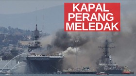 VIDEO: Kapal Perang Meledak, 21 Orang Terluka
