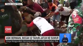 VIDEO: Asik Bermain, Bocah 12 Tahun Jatuh ke Sumur