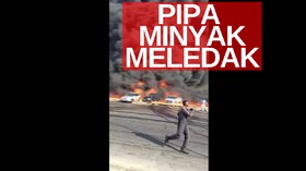 VIDEO: Pipa Minyak Pecah dan Terbakar, 12 Orang Terluka