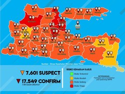 Kasus Positif COVID-19 di Jatim Saat Ini 17.549, yang Sembuh 8 Ribu Lebih