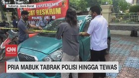 VIDEO: Pria Mabuk Tabrak Polisi Hingga Tewas