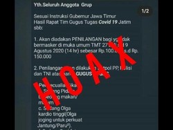 Viral Instruksi Gubernur Jatim Denda Warga Tidak Bermasker Rp 150 Ribu, Hoaks
