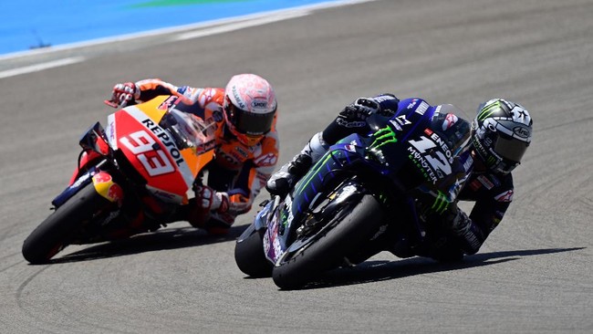 Maverick Vinales sukses mencetak rekor putaran tercepat di Sirkuit Assen usai Marc Marquez terpuruk di MotoGP Belanda 2021.