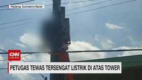 VIDEO: Petugas Tewas Tersengat Listrik di Atas Tower