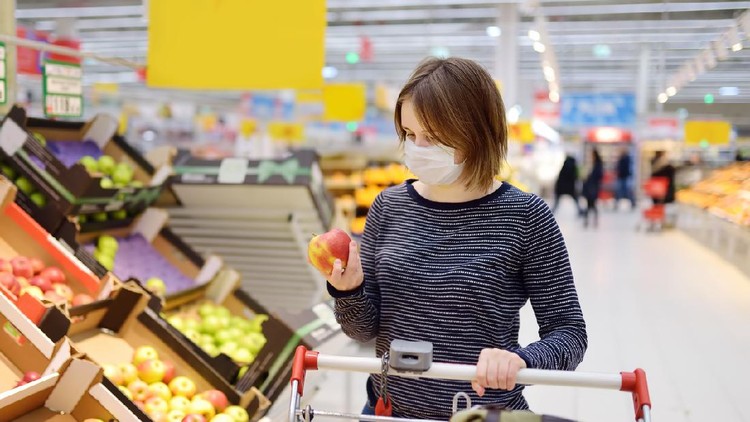 Ilustrasi belanja di supermarket