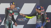 FOTO: Haru Quartararo Podium dengan Rossi di MotoGP Andalusia Fabio Quartararo dan Valentino Rossi berbagi podium di MotoGP Andalusia 2020 di Sirkuit Jerez, Minggu (26/7).