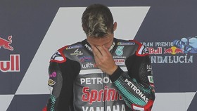 FOTO: Haru Quartararo Podium dengan Rossi di MotoGP Andalusia