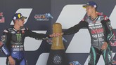 FOTO: Haru Quartararo Podium dengan Rossi di MotoGP Andalusia Fabio Quartararo dan Valentino Rossi berbagi podium di MotoGP Andalusia 2020 di Sirkuit Jerez, Minggu (26/7).