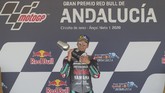 FOTO: Haru Quartararo Podium dengan Rossi di MotoGP Andalusia Fabio Quartararo dan Valentino Rossi berbagi podium di MotoGP Andalusia 2020 di Sirkuit Jerez, Minggu (26/7).