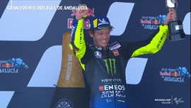 VIDEO: Detik-detik Rossi Podium Serasa Juara MotoGP Andalusia