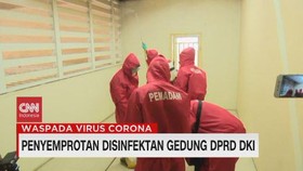 VIDEO: Penyemprotan Disinfektan di Gedung DPRD DKI Jakarta