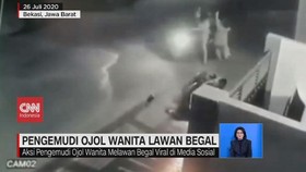VIDEO: Pengemudi Ojol Wanita Lawan Begal di Bekasi