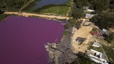 FOTO: Laguna, Danau di Paraguay yang Berubah Warna Danau Laguna di Kota Limpio, Paraguay, terbagi menjadi dua bagian, satu berwarna ungu, satunya berwarna biru. Satu bagian mengeluarkan bau busuk.