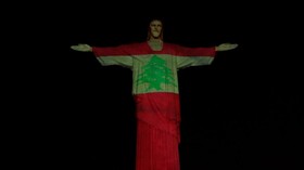 VIDEO: Patung Kristus Penebus Dihiasi Gambar Bendera Libanon