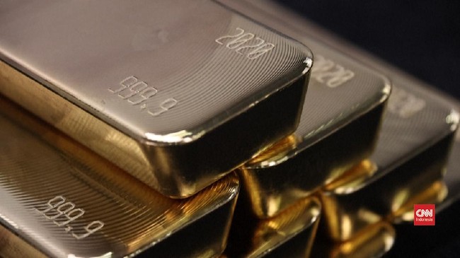 Harga emas menguat Rp2.000 ke Rp1,008 juta per gram pada perdagangan Selasa (27/12) pagi.