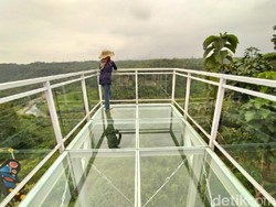 Uji Nyali Menjajal Jembatan Kaca Tepi Jurang di Ciamis