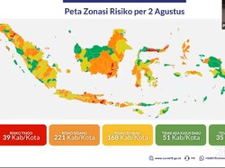Peta Zonasi Risiko Covid-19 Zona Merah Relatif Turun