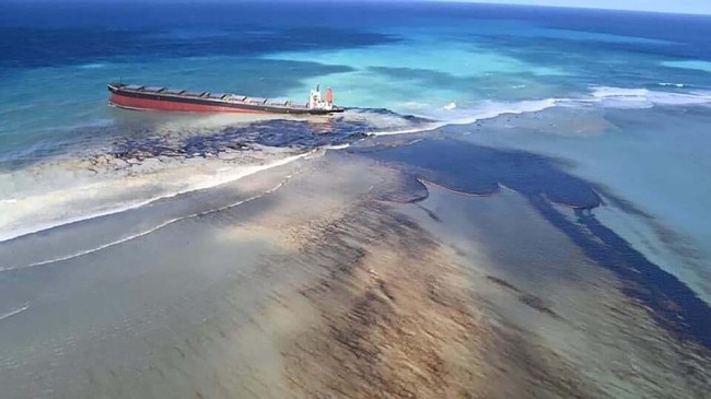 Warga Mauritius dilaporkan menyumbangkan rambut untuk mencegah penyebaran tumpahan minyak di laut akibat bocoran kapal kargo MV Wakashio.