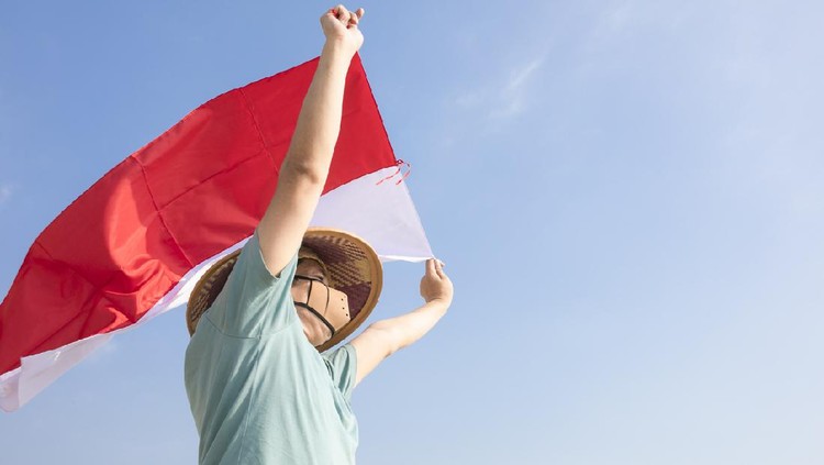 Young Indonesian Farmer Celebrating Independence Day