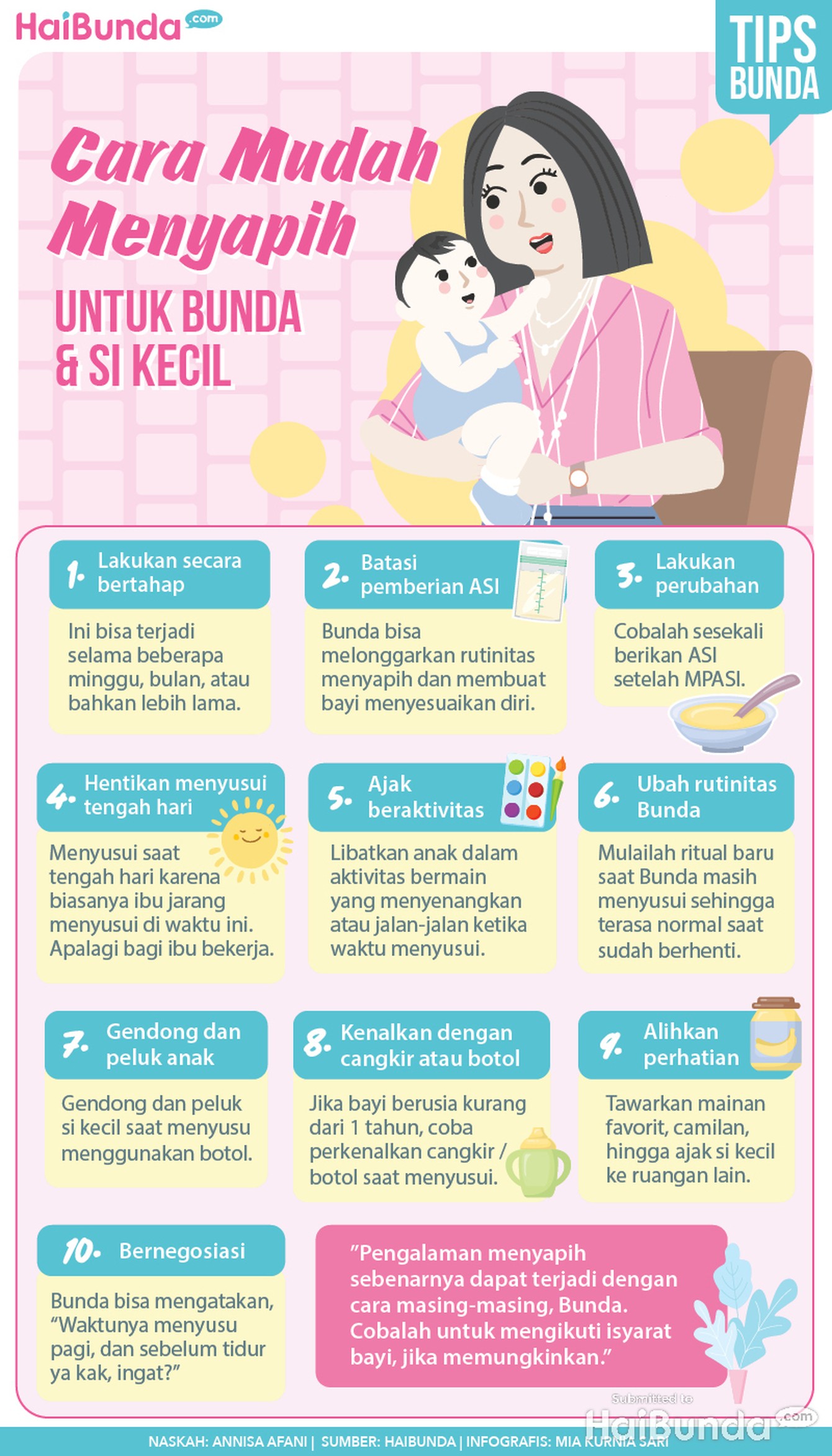 Infografis cara menyapih