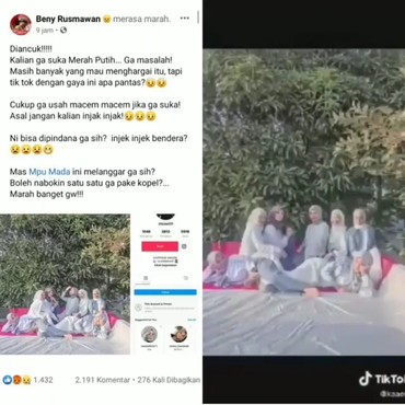 Bendera Merah Putih Jadi Alas Foto, Sekelompok Wanita Ini Tuai Hujatan