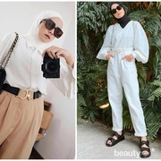 5 Tips Mix and Match Atasan Warna Putih ala Amelia Elle