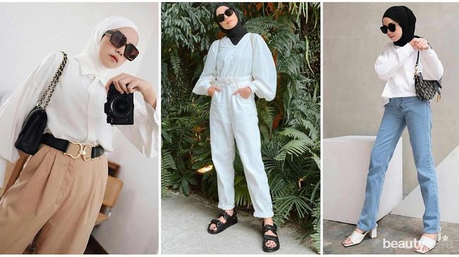 5 Tips Mix and Match Atasan Warna Putih ala Amelia Elle